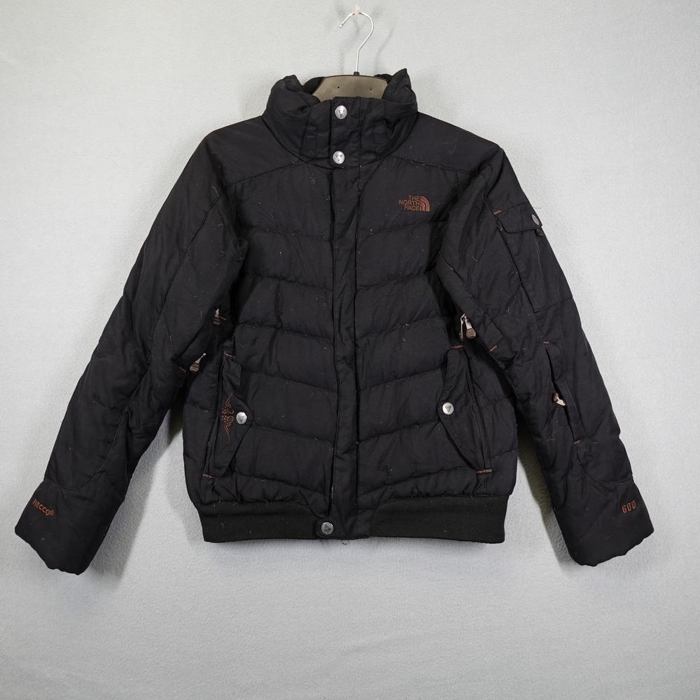 The North Face Puffer Jacket Womens M Black 600 Down HyVent Winter Recco